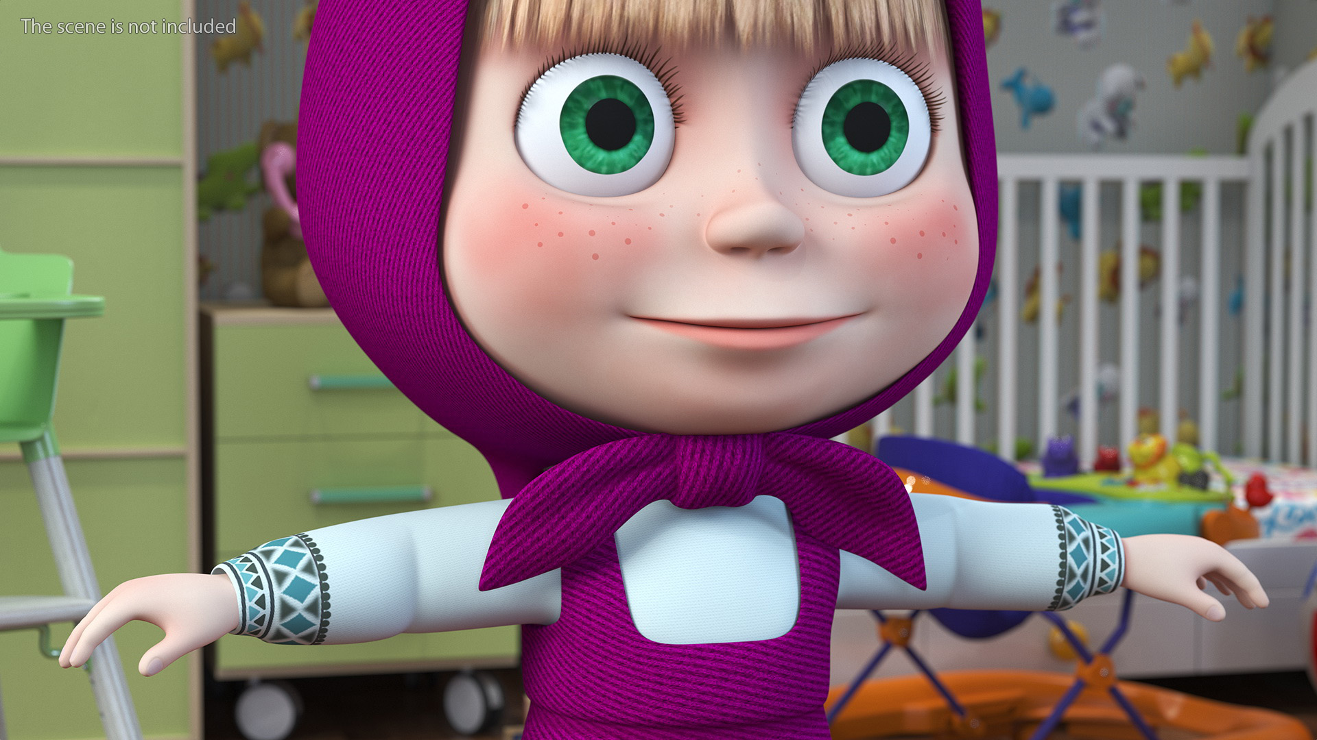 Cartoon Character Masha Rigged for Maya 3D model
