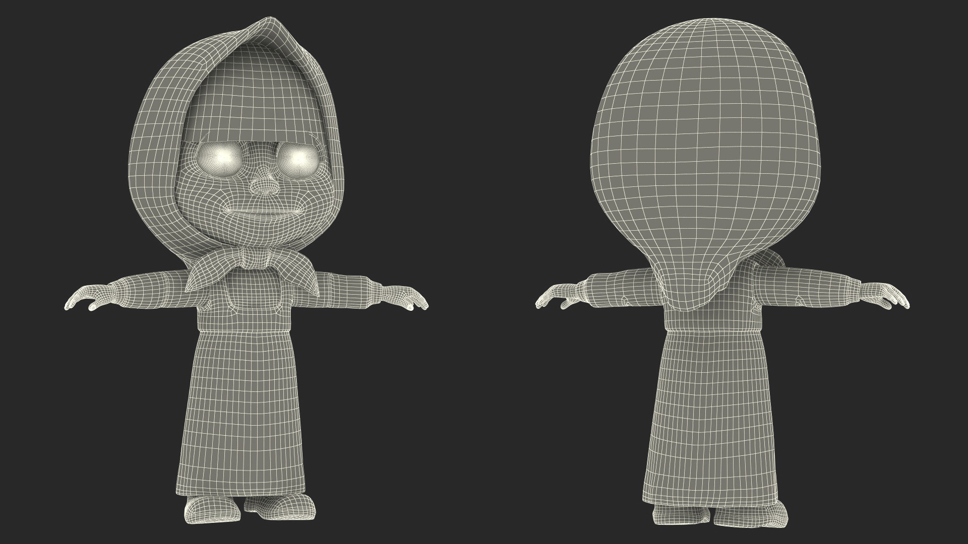 Cartoon Character Masha Rigged for Maya 3D model