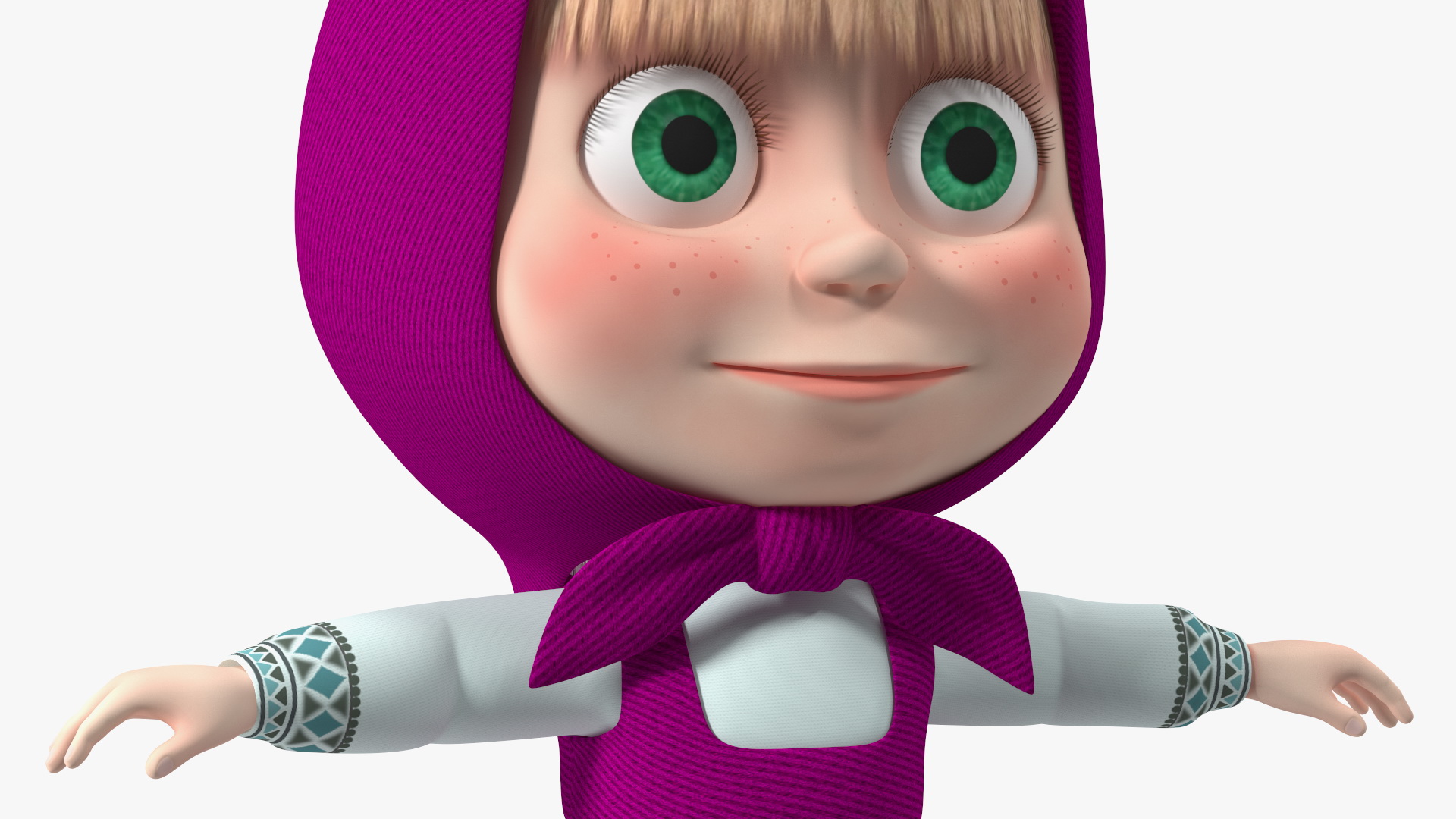 Cartoon Character Masha Rigged for Maya 3D model