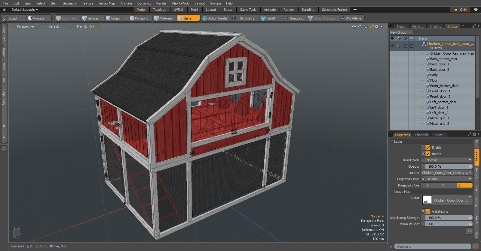 3D Chicken Coop Red