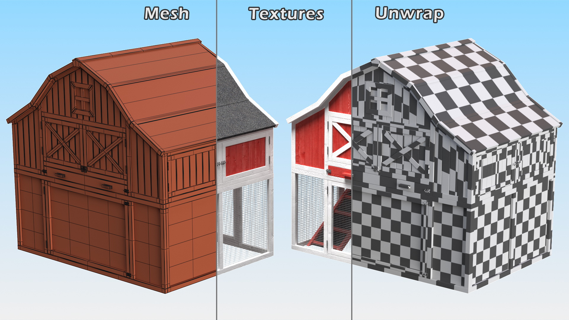 3D Chicken Coop Red