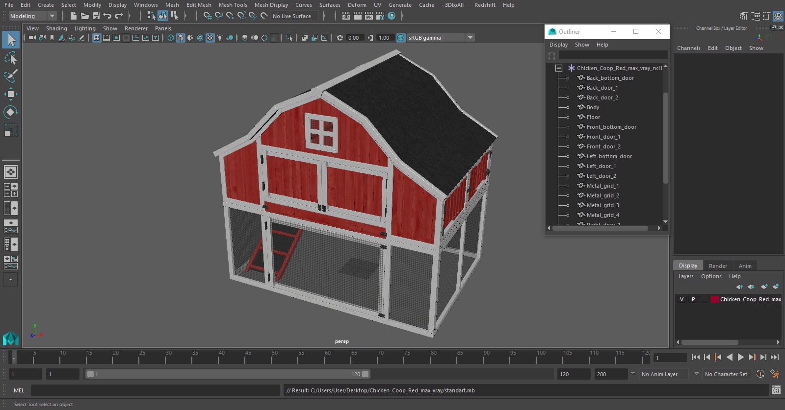 3D Chicken Coop Red