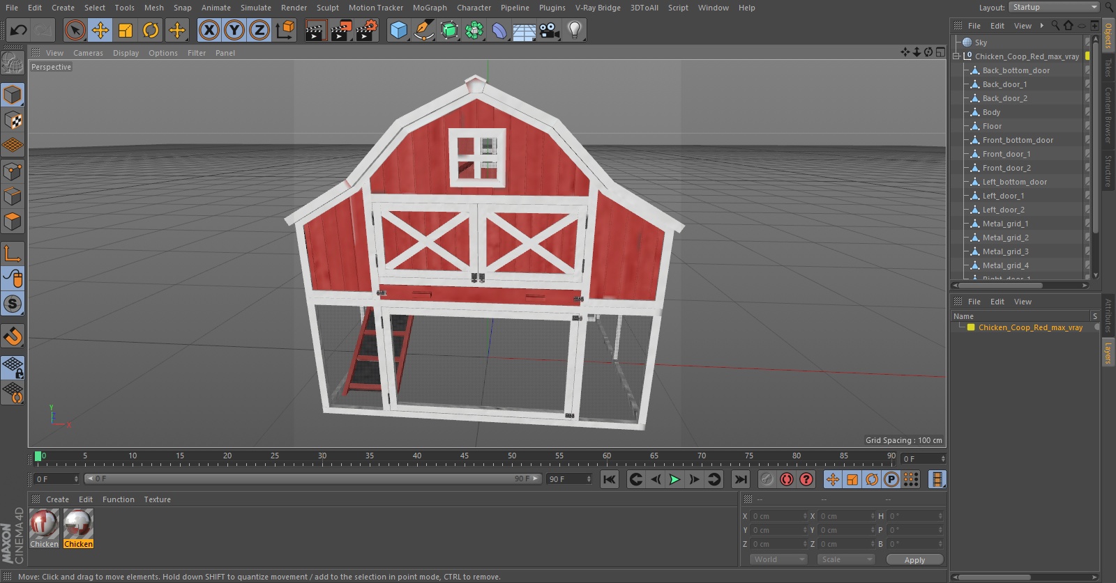 3D Chicken Coop Red