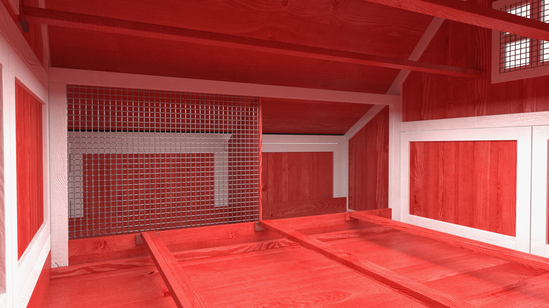 3D Chicken Coop Red