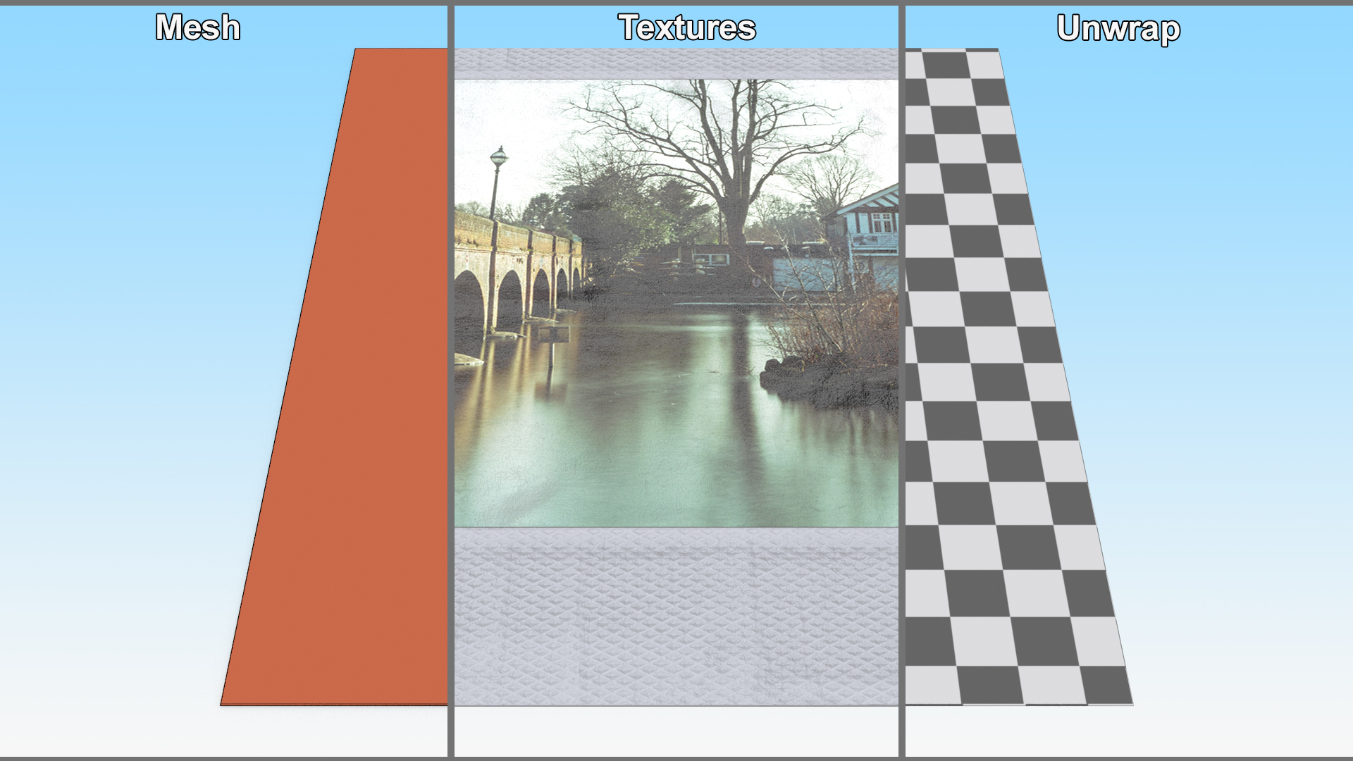 3D Instant Photo Frame with Old Town model