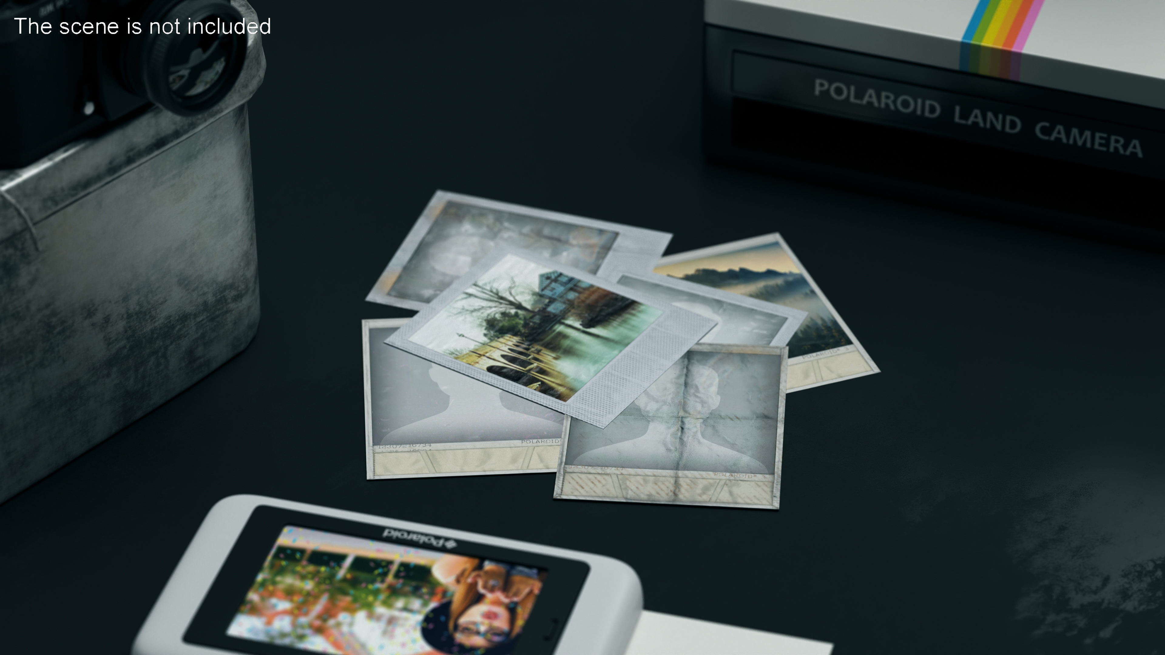 3D Instant Photo Frame with Old Town model