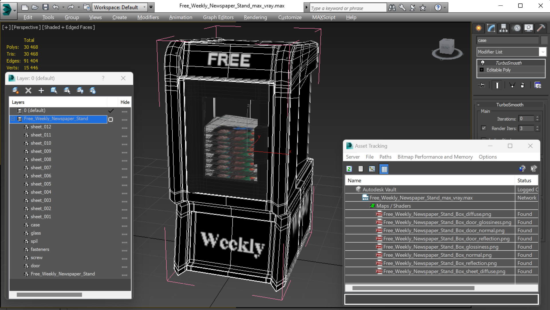 Free Weekly Newspaper Stand 3D
