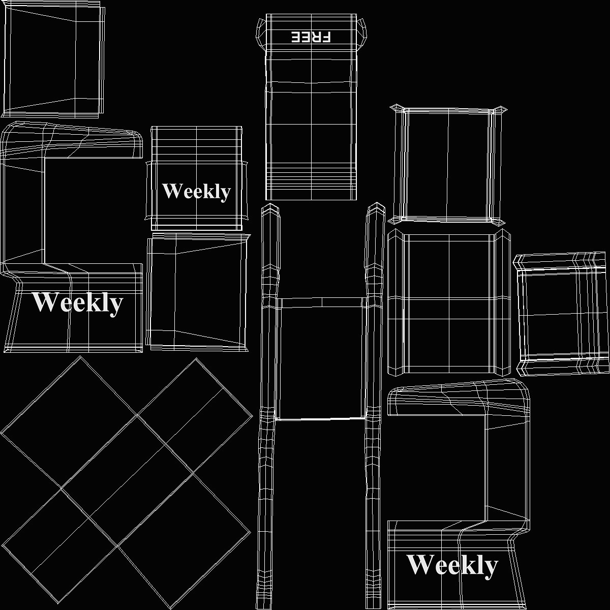 Free Weekly Newspaper Stand 3D