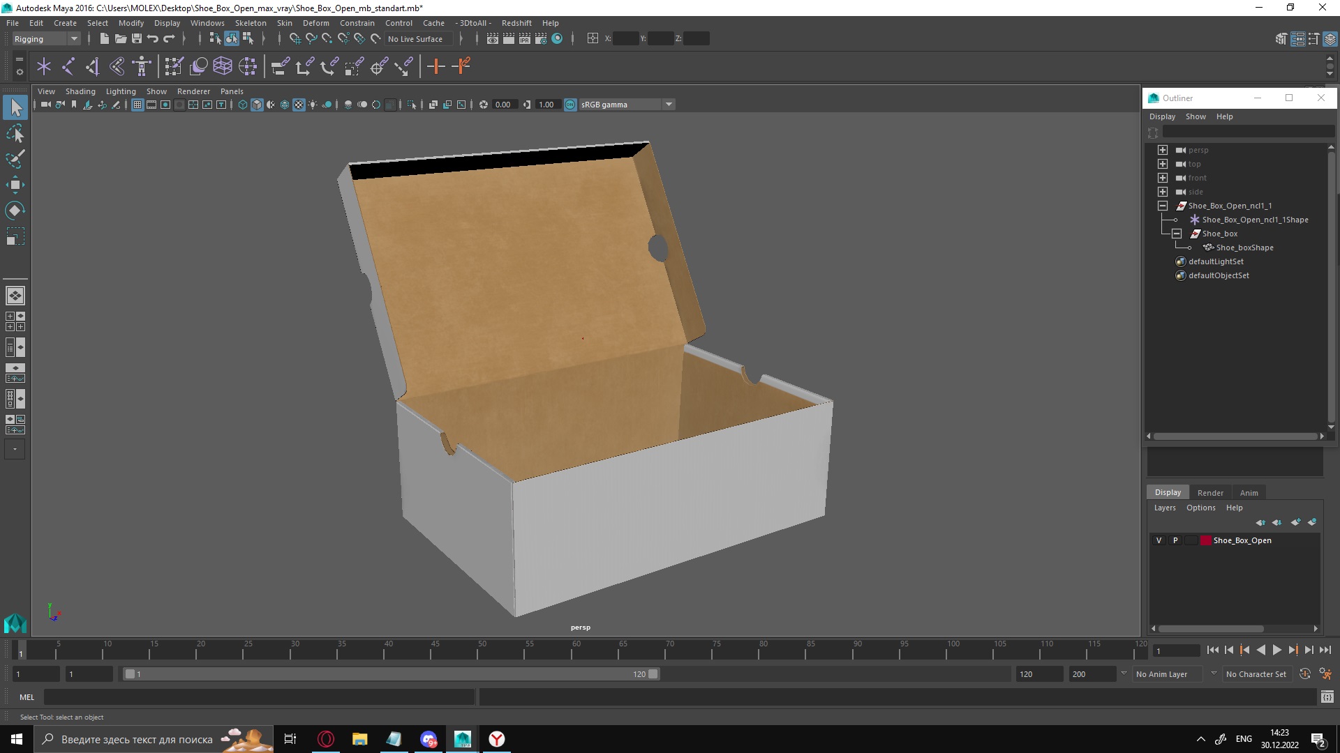 3D Shoe Box Open model
