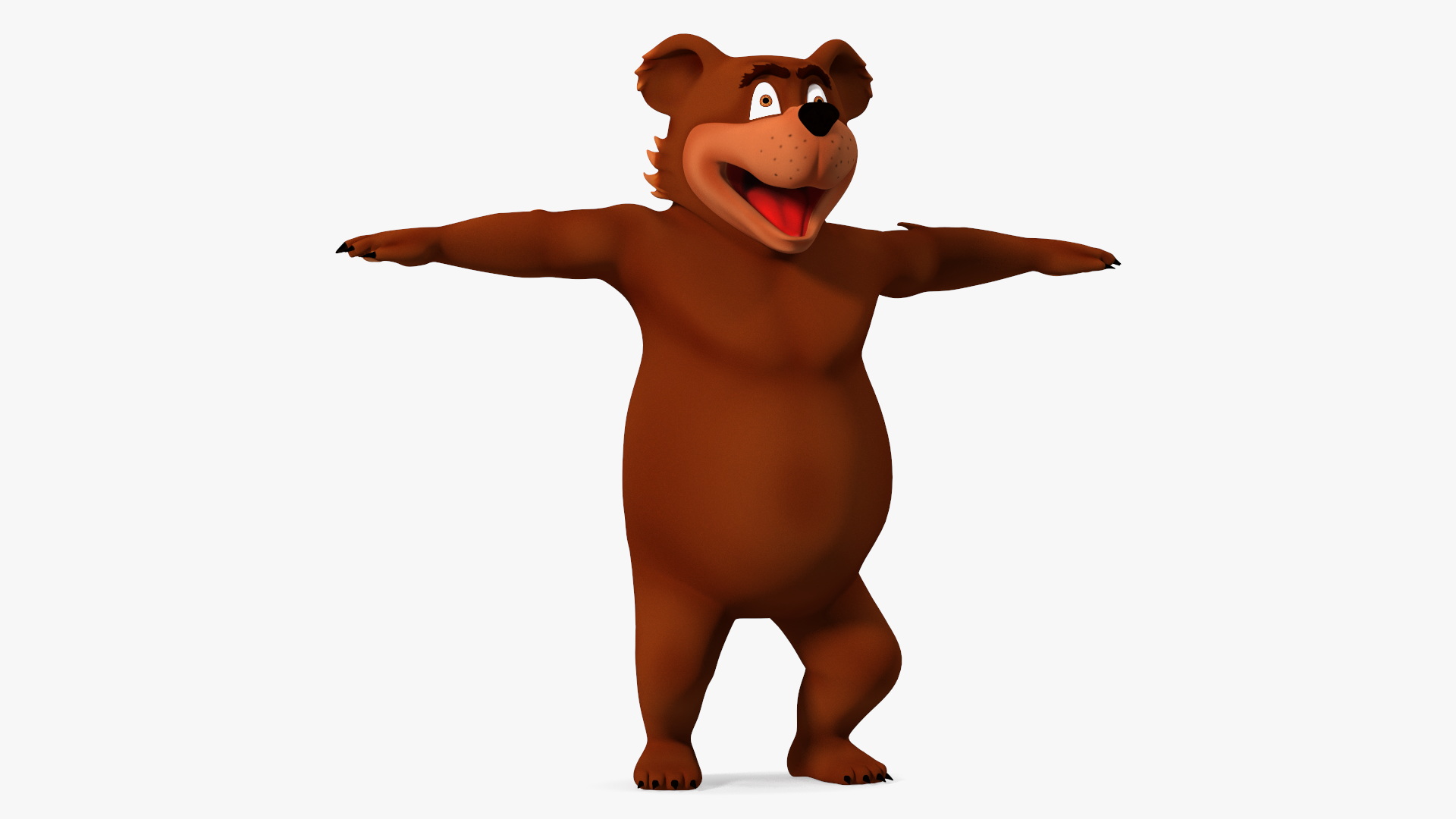 3D Funny Brown Bear Rigged model