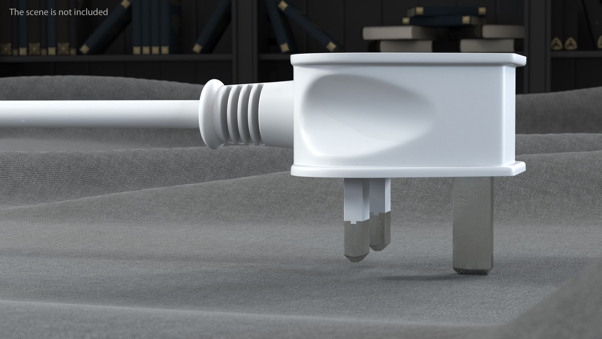 Type G Electric Plug White Rigged for Cinema 4D 3D