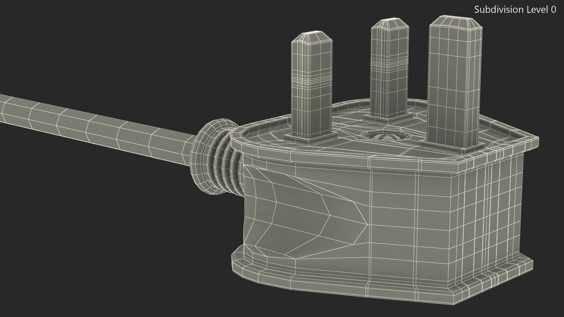 Type G Electric Plug White Rigged for Cinema 4D 3D