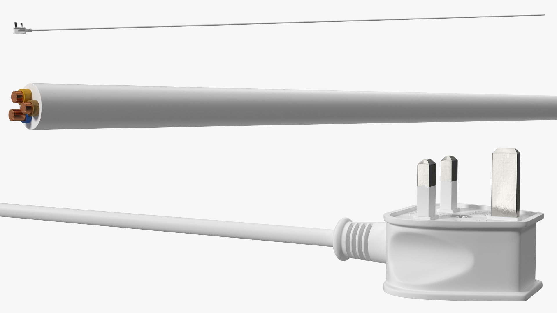 Type G Electric Plug White Rigged for Cinema 4D 3D