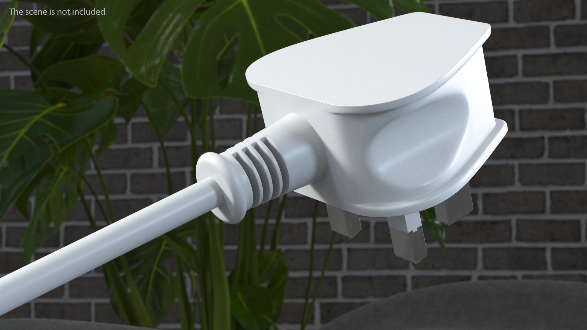 Type G Electric Plug White Rigged for Cinema 4D 3D