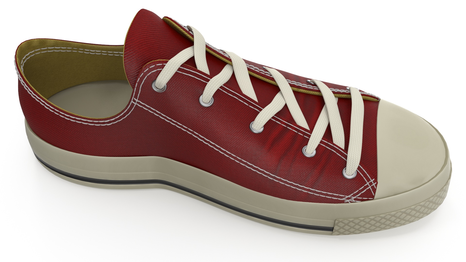 Low Top Canvas Red Sneakers 3D