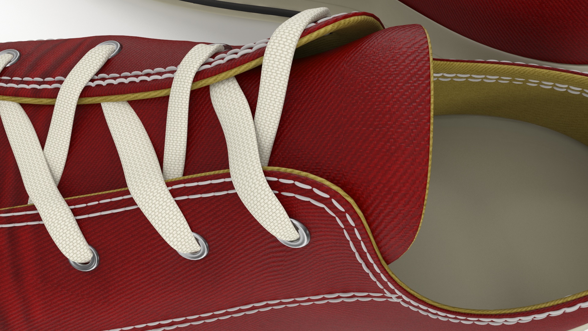 Low Top Canvas Red Sneakers 3D