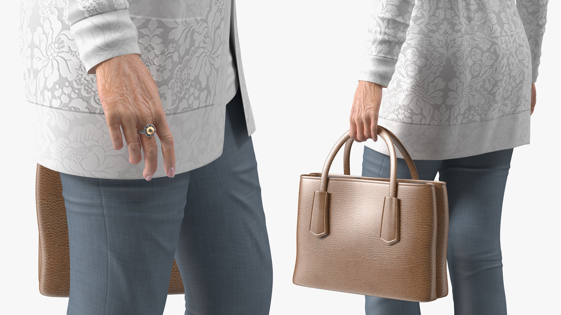 3D Elderly Woman wearing Casual Clothes