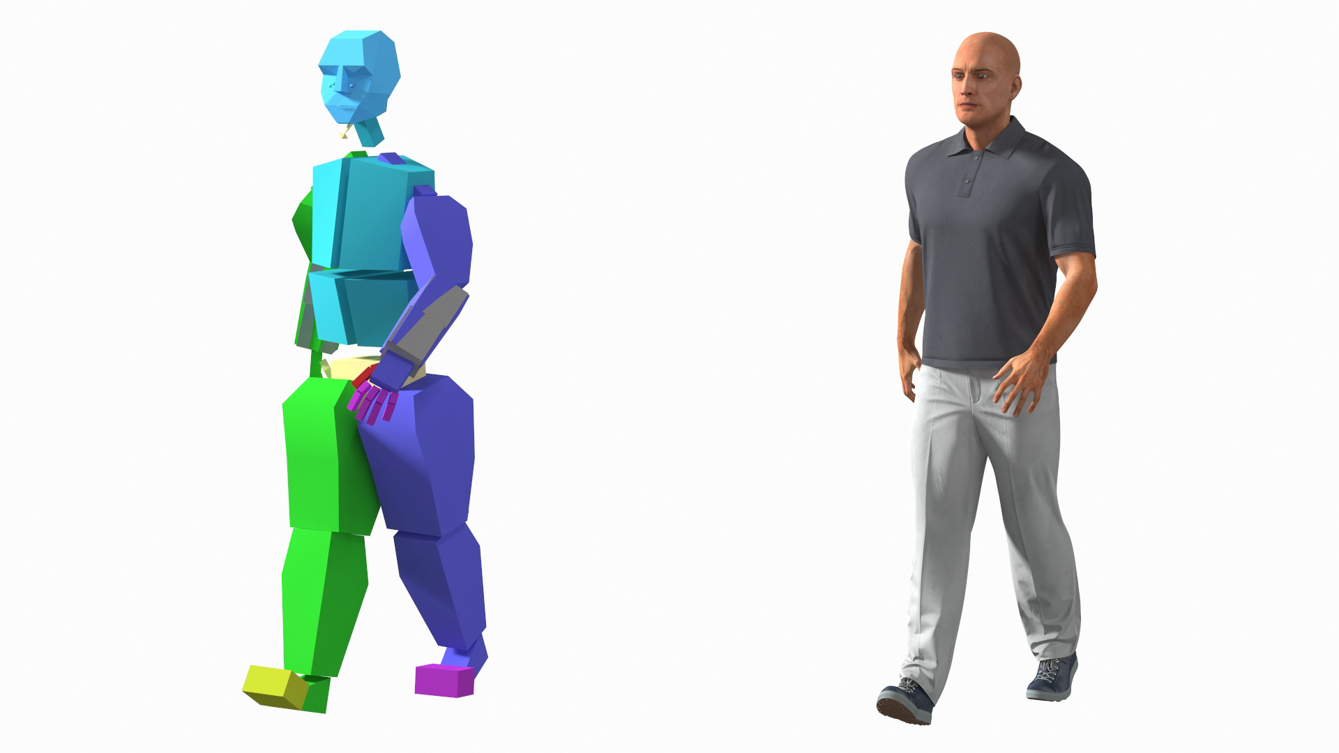 Airplane Evacuating People Rigged for Maya 3D
