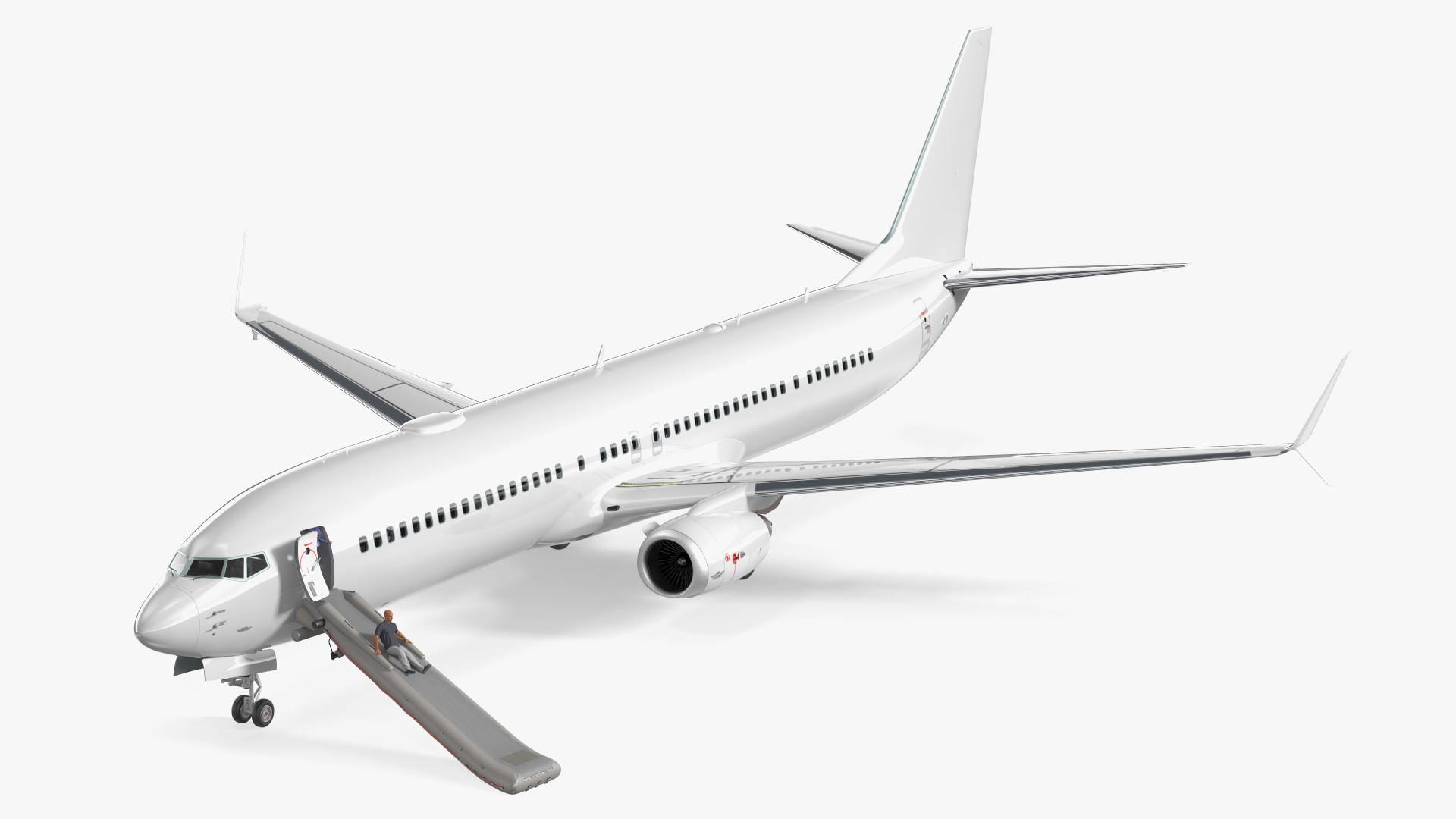 Airplane Evacuating People Rigged for Maya 3D