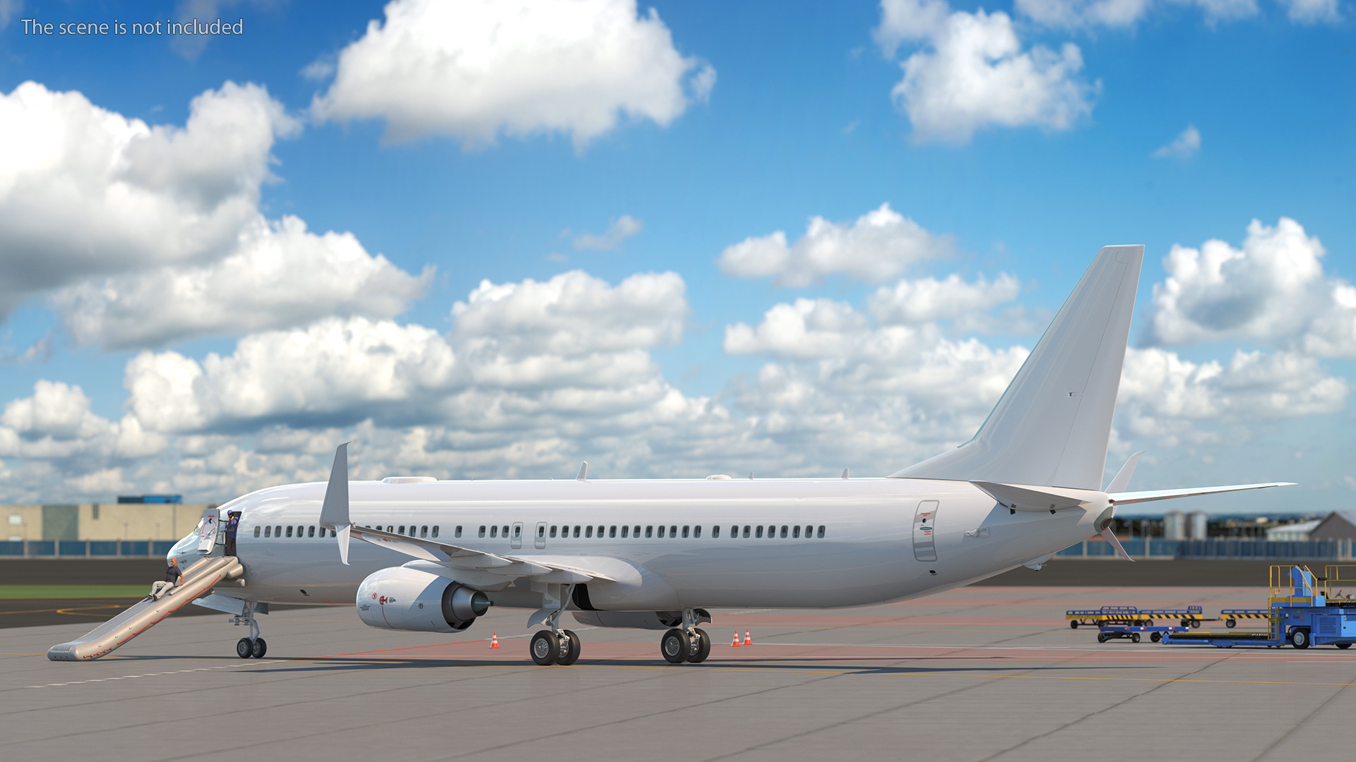 Airplane Evacuating People Rigged for Maya 3D