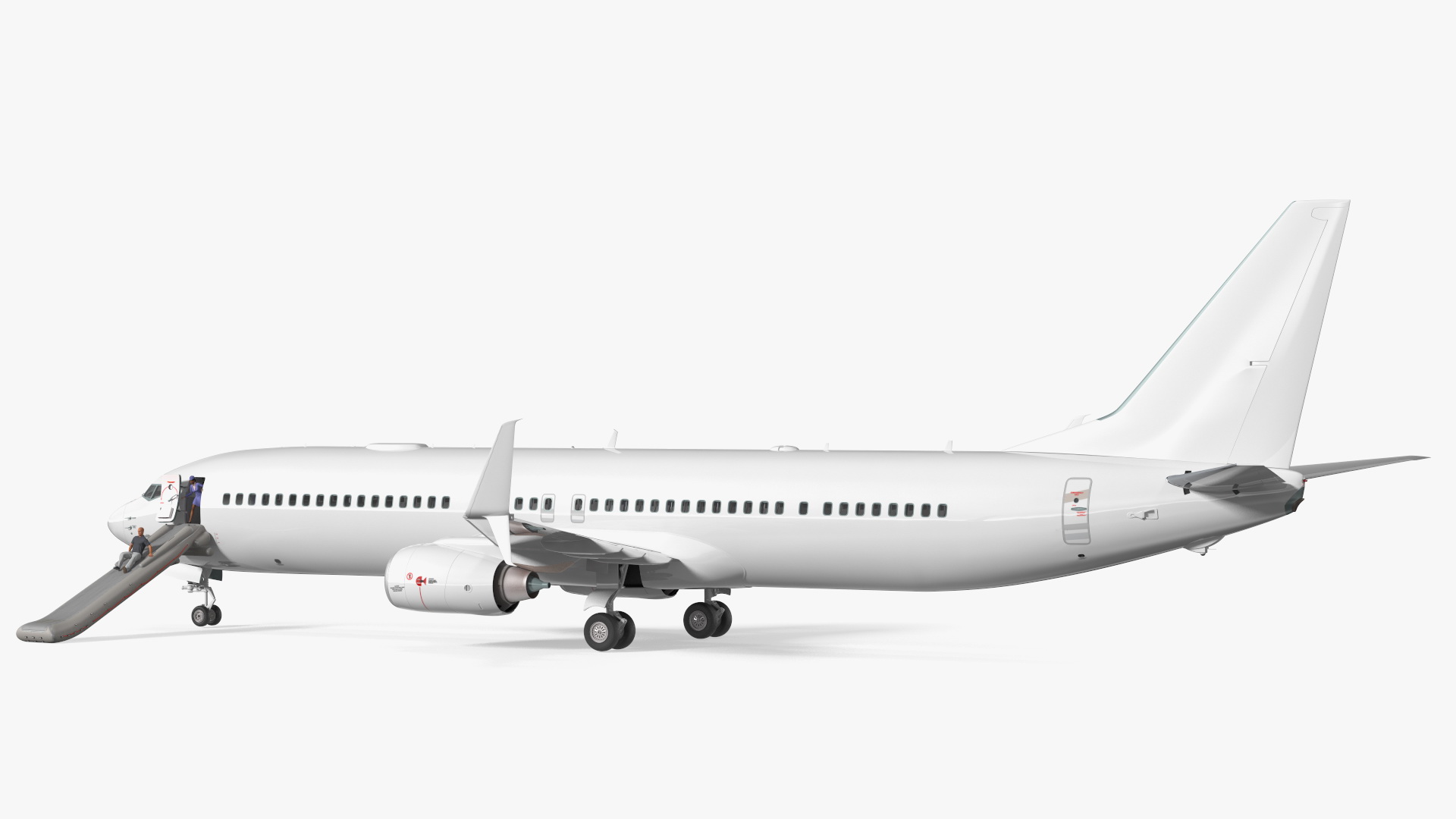 Airplane Evacuating People Rigged for Maya 3D