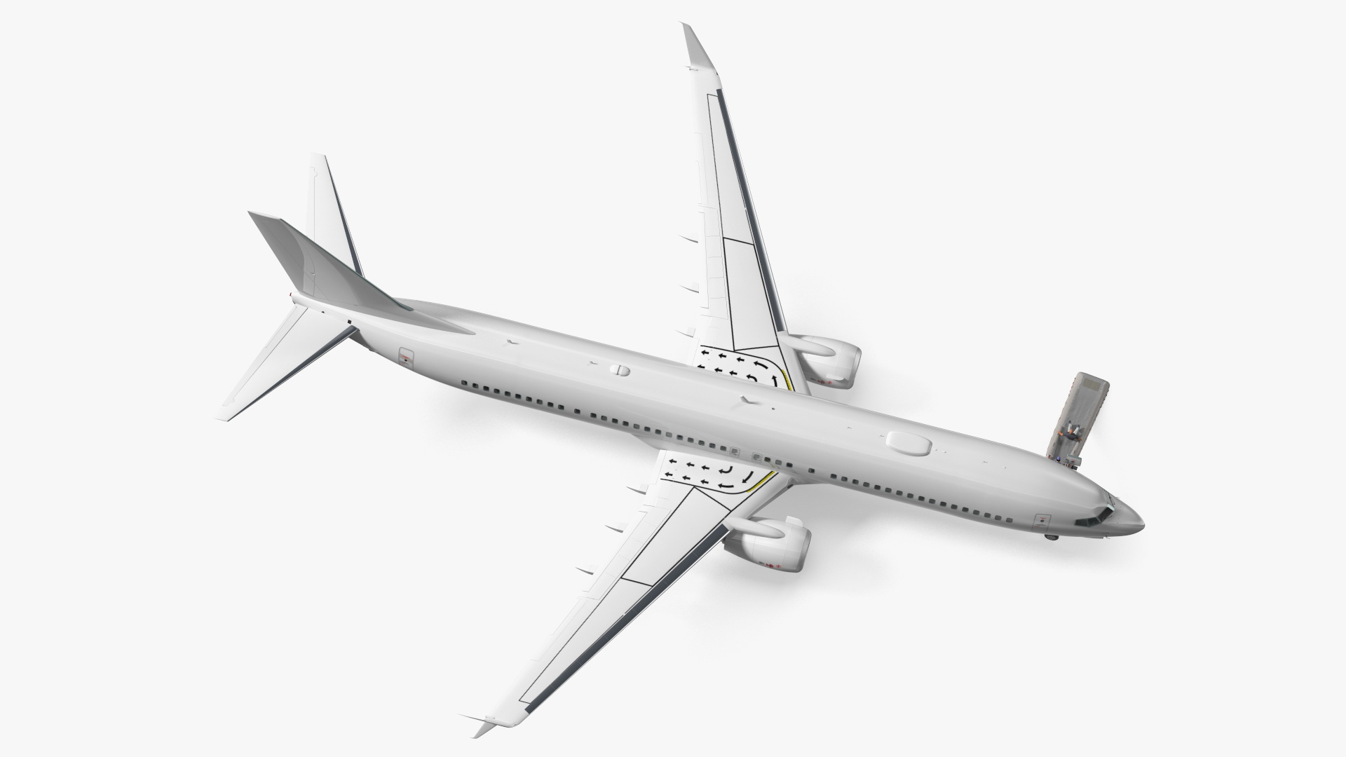 Airplane Evacuating People Rigged for Maya 3D