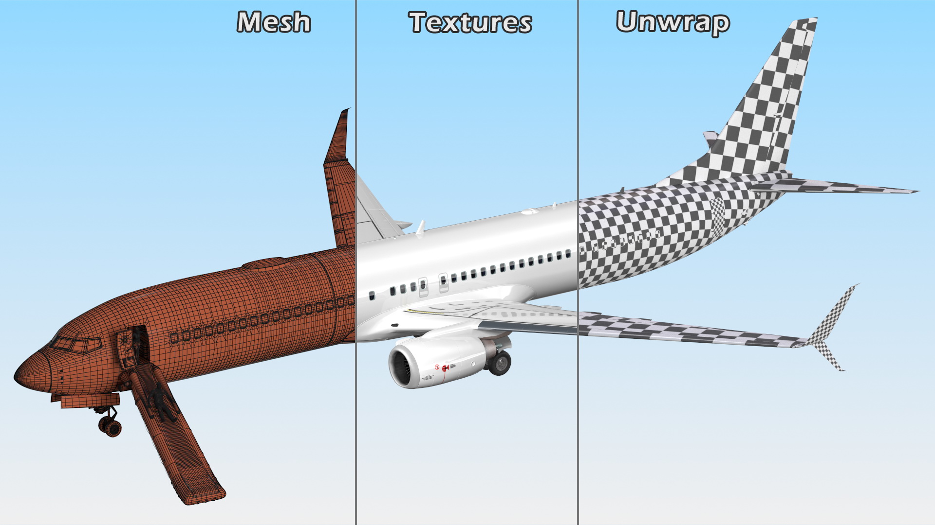 Airplane Evacuating People Rigged for Maya 3D