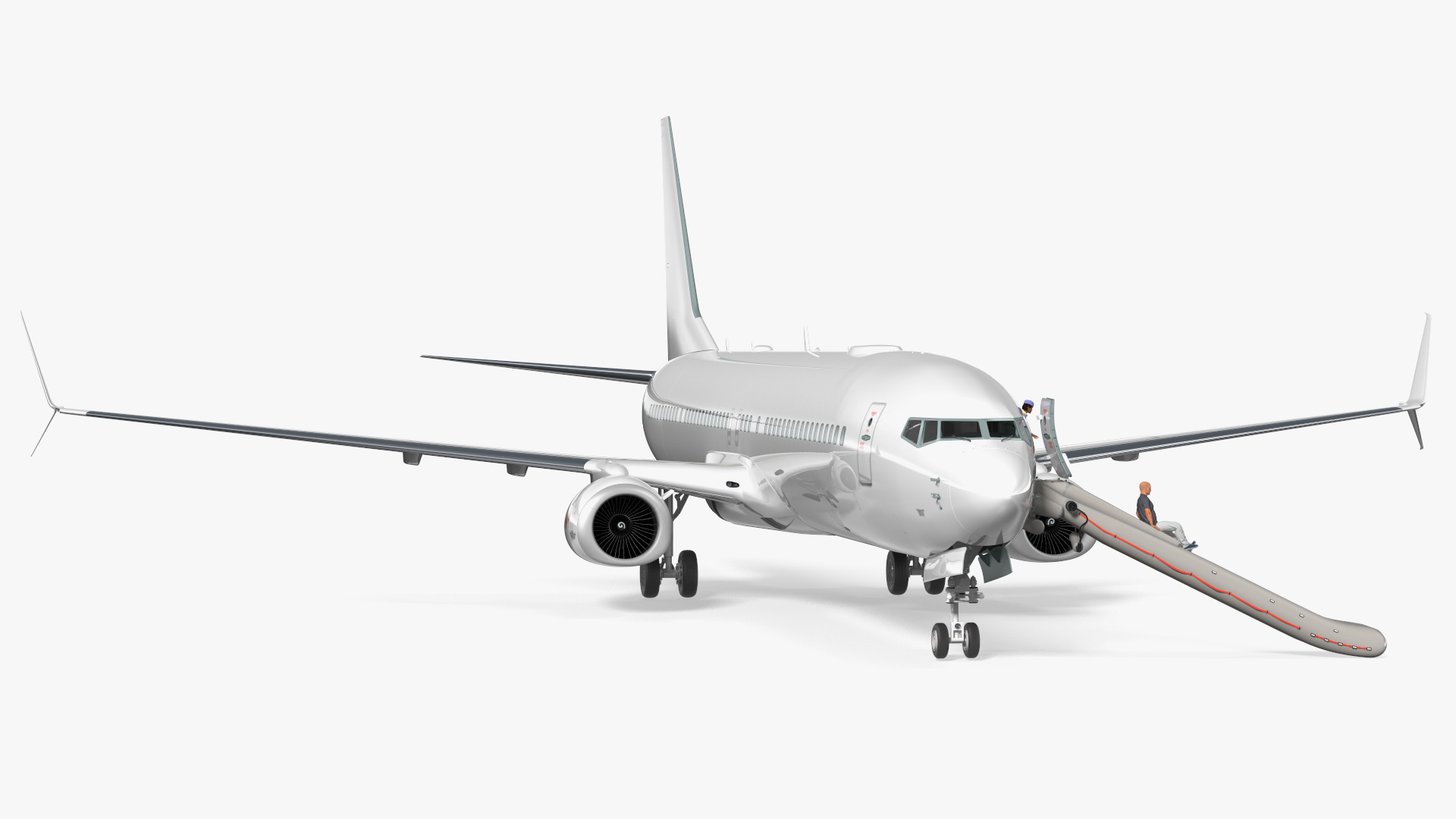 Airplane Evacuating People Rigged for Maya 3D