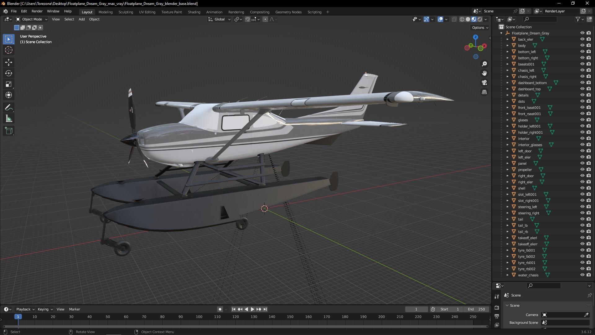 3D Floatplane Dream Gray