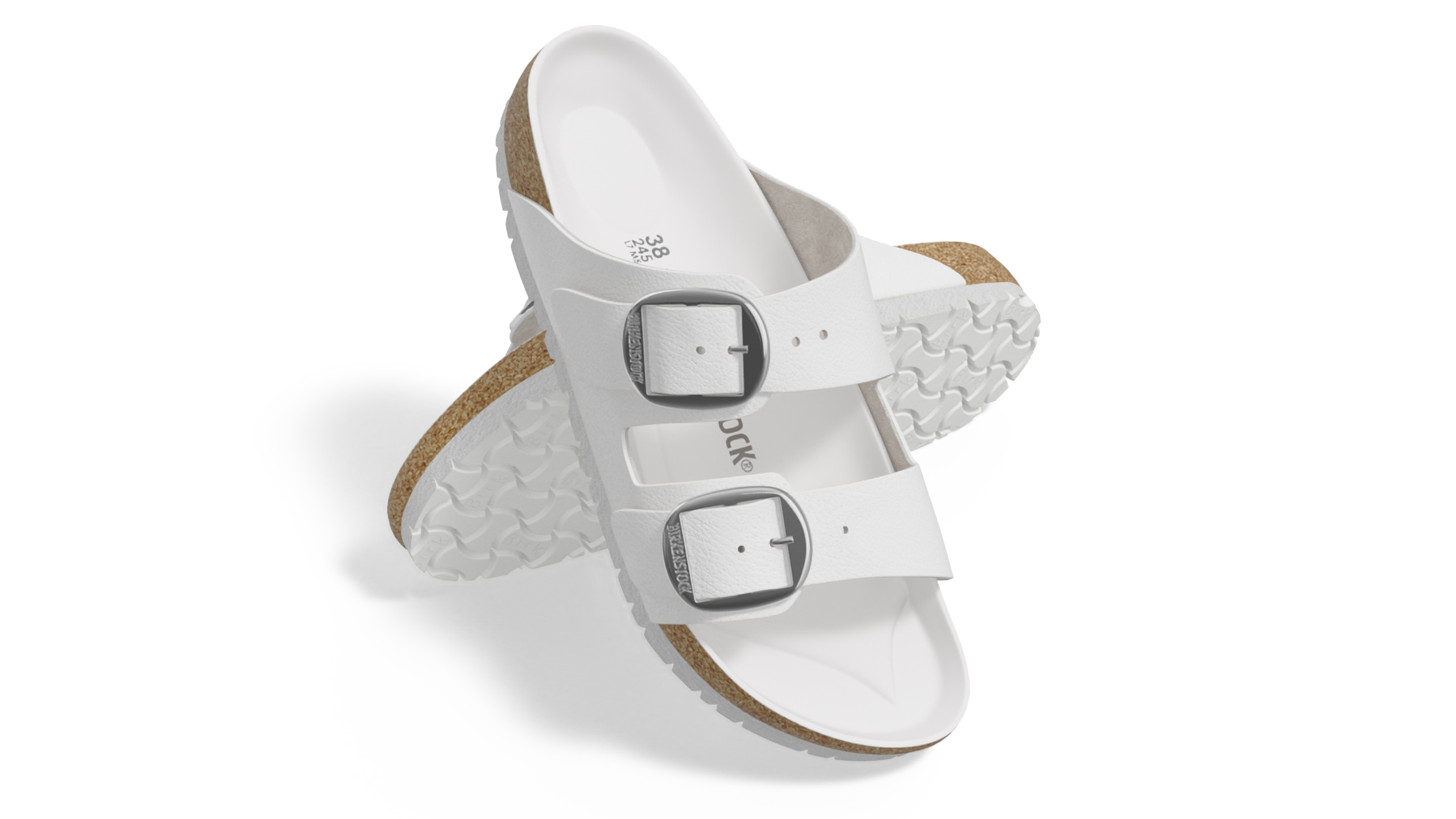 Woman Soft Footbed Sandals White 3D