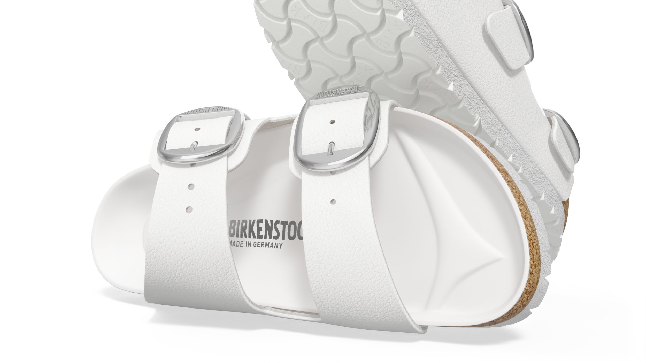 Woman Soft Footbed Sandals White 3D