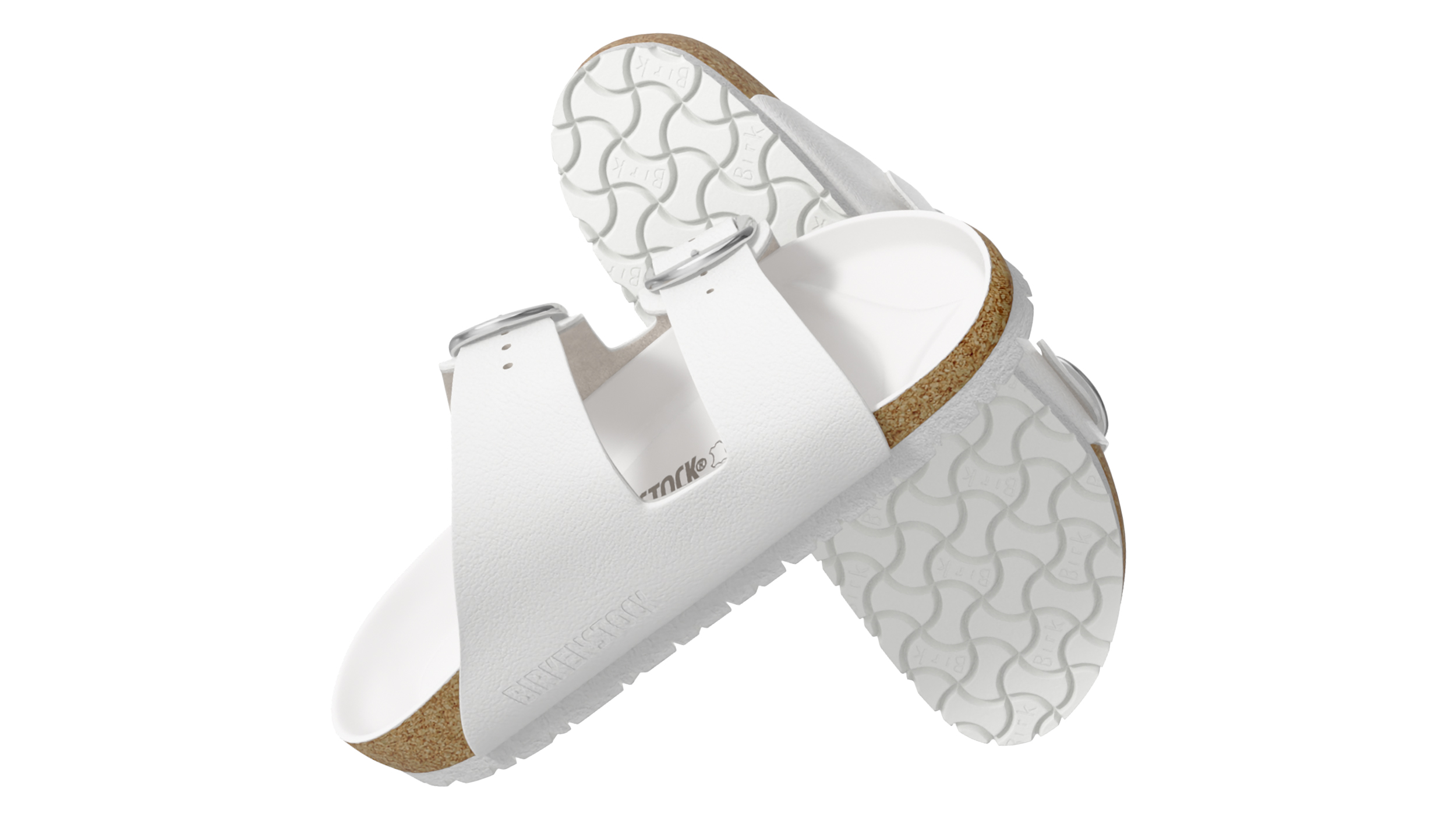 Woman Soft Footbed Sandals White 3D