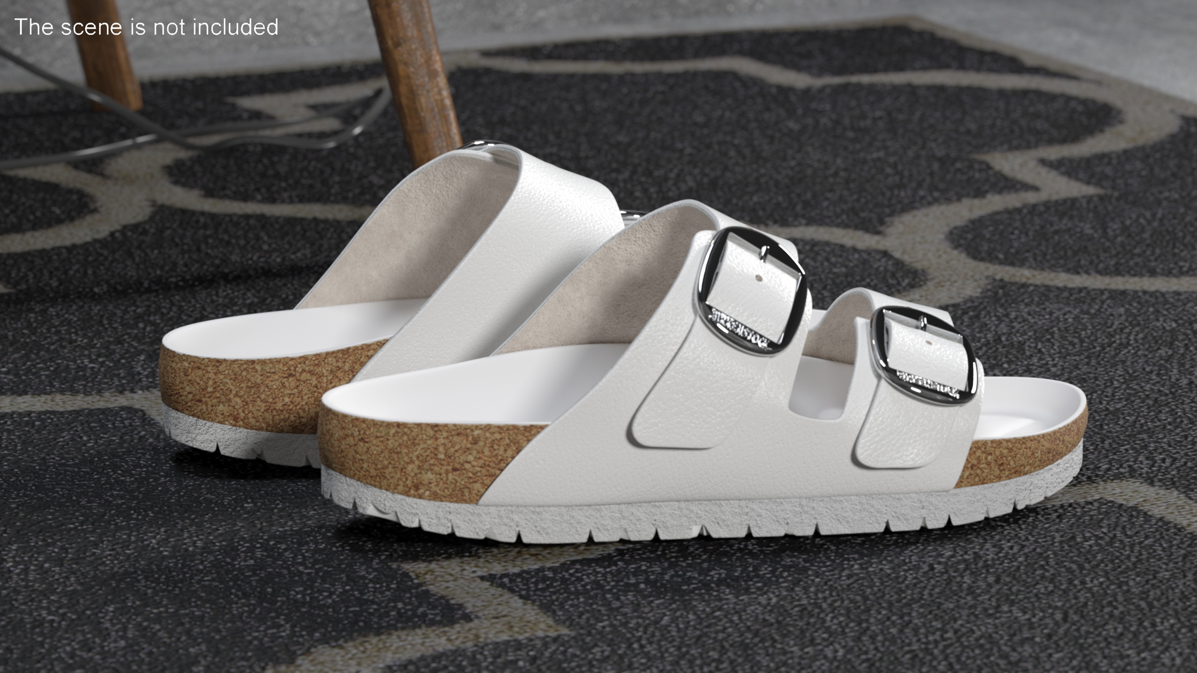 Woman Soft Footbed Sandals White 3D