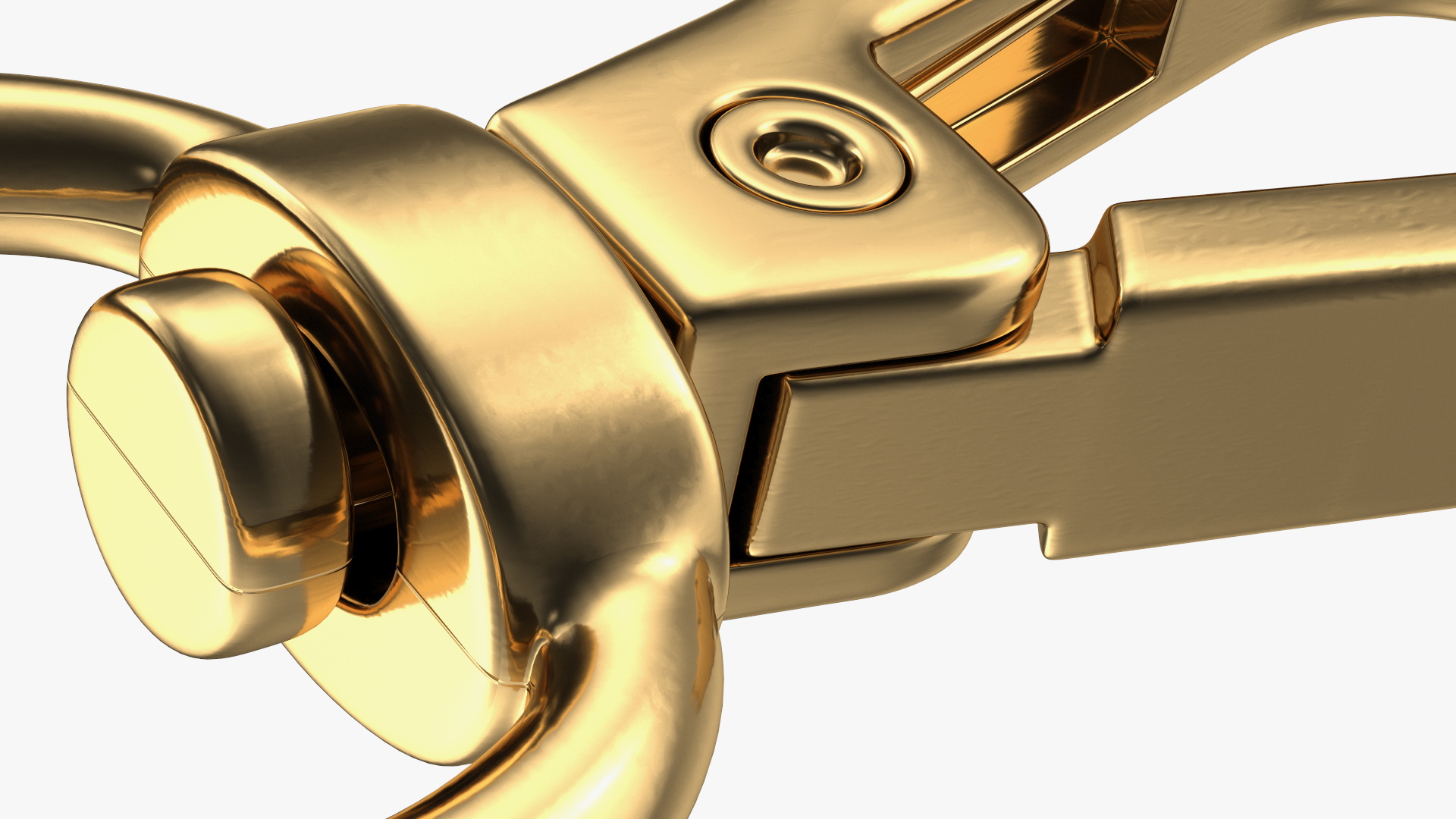 Push Gate Snap Hook Gold 3D model