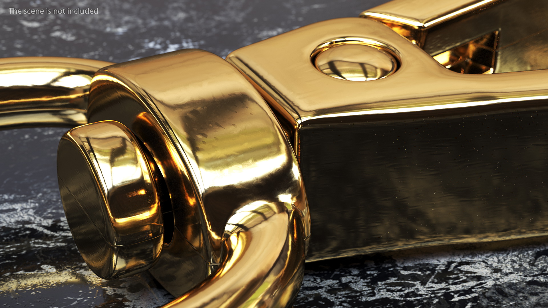 Push Gate Snap Hook Gold 3D model