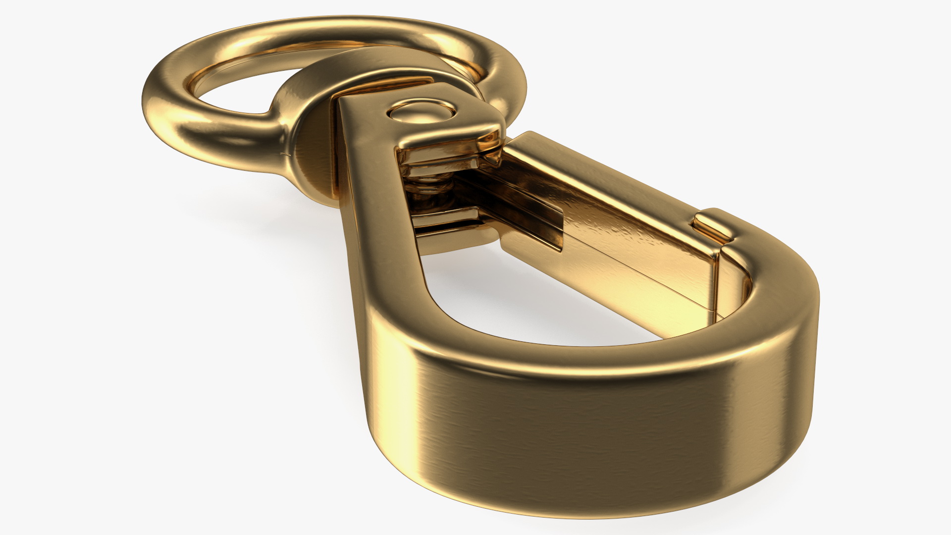 Push Gate Snap Hook Gold 3D model