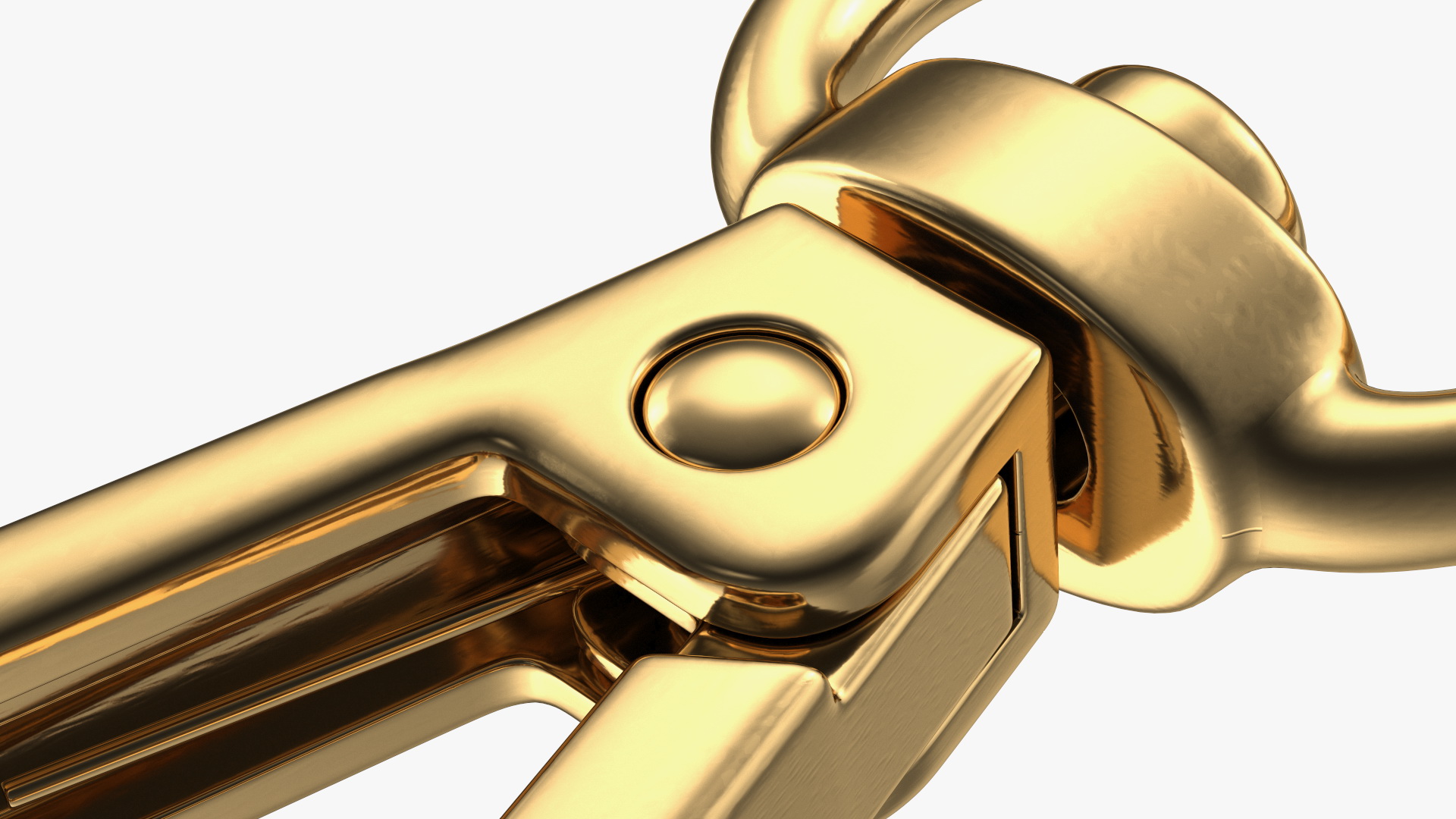 Push Gate Snap Hook Gold 3D model
