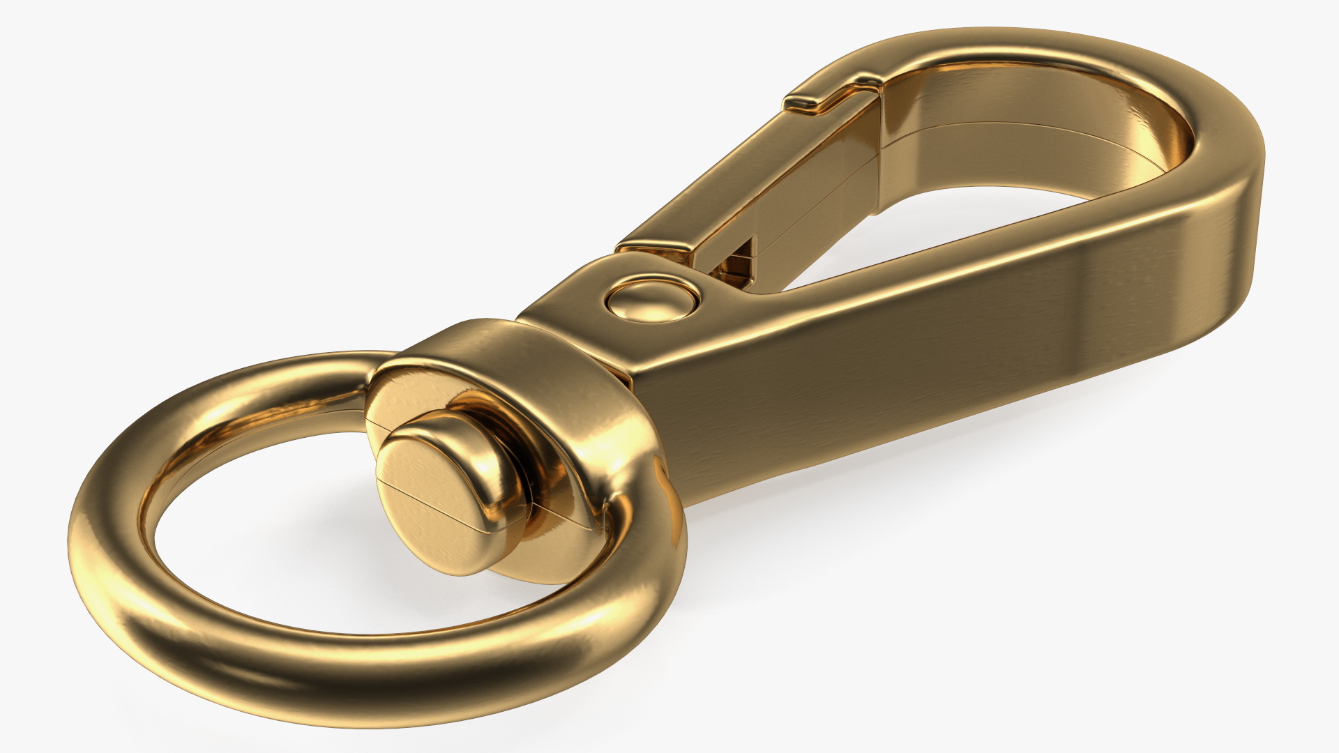 Push Gate Snap Hook Gold 3D model