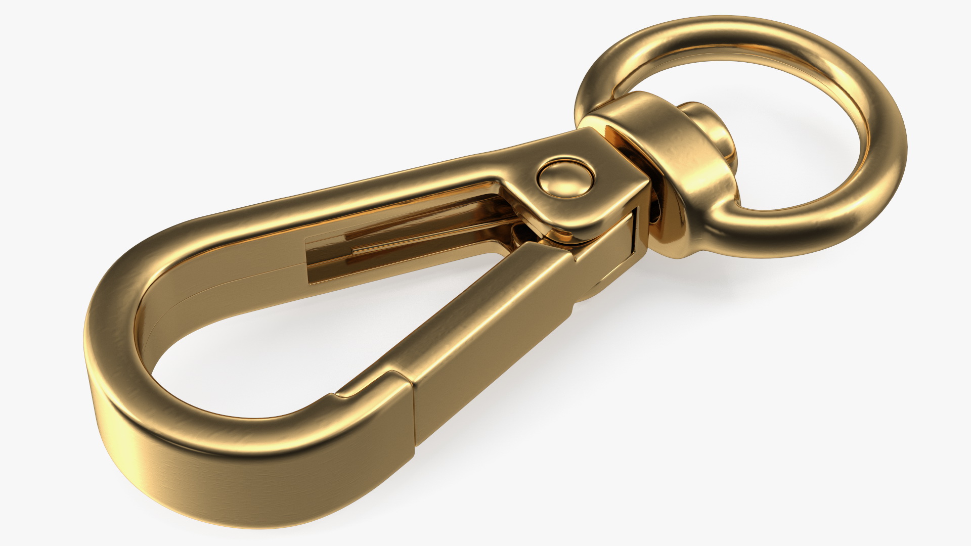 Push Gate Snap Hook Gold 3D model