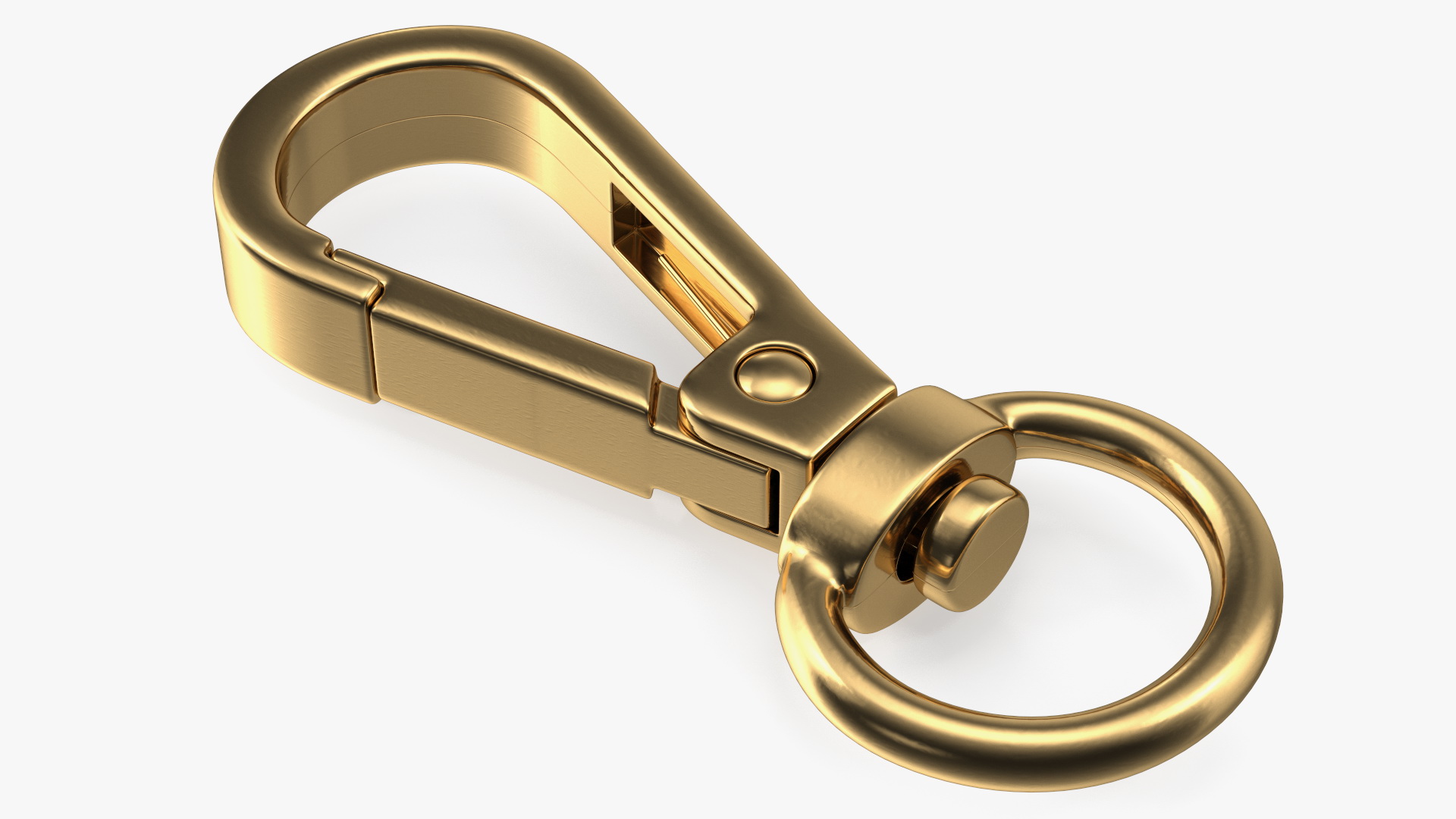 Push Gate Snap Hook Gold 3D model