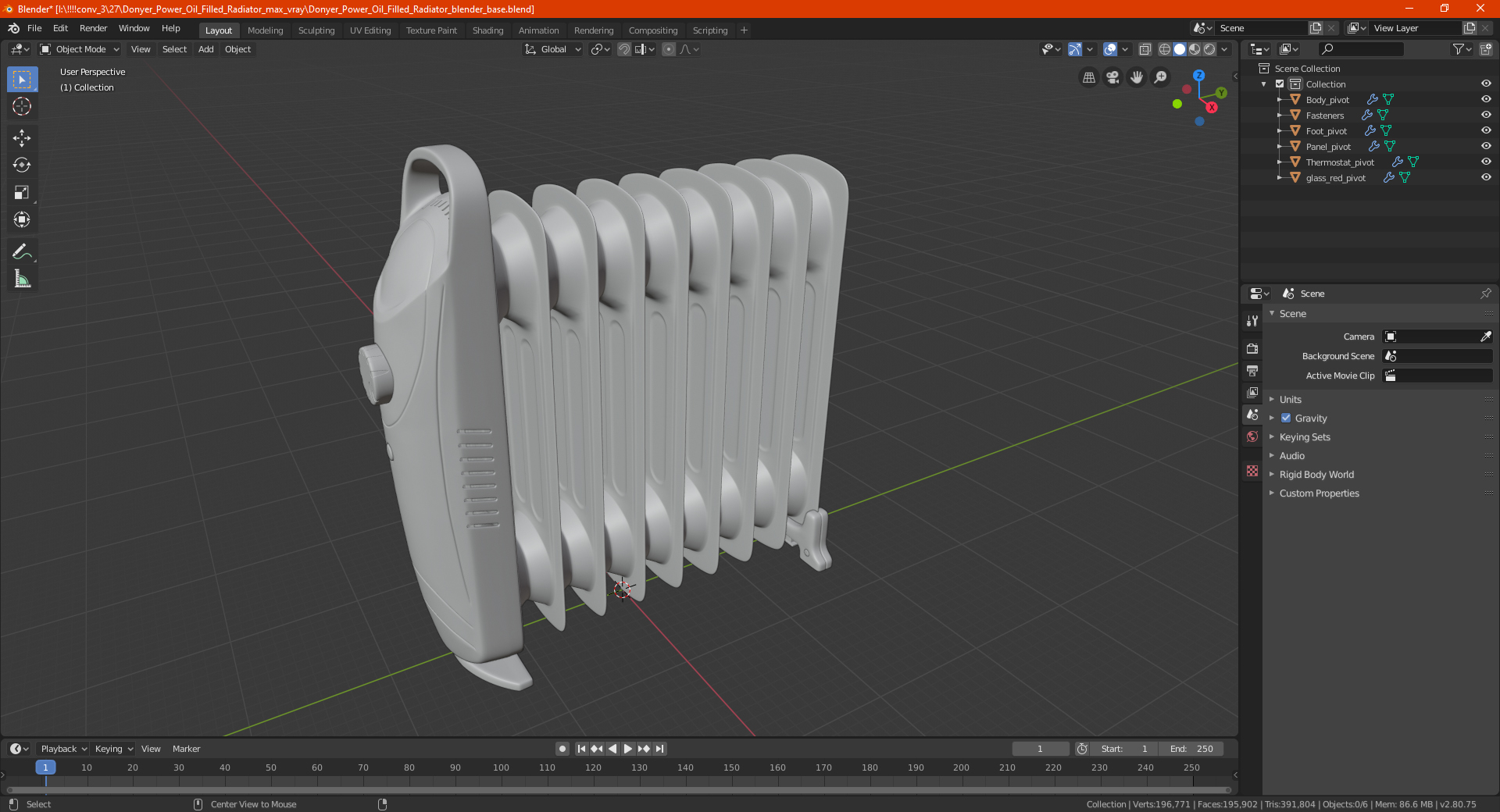 Donyer Power Oil Filled Radiator 3D