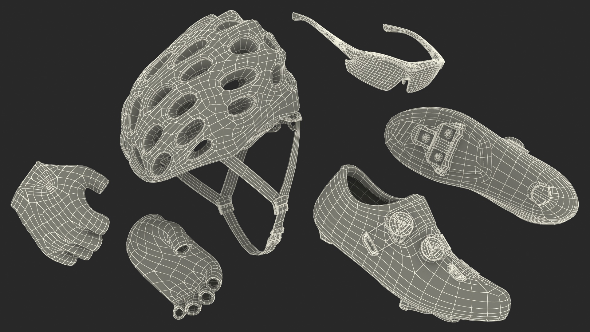 3D model Athlete Cyclist Riding Roller Platform Rigged
