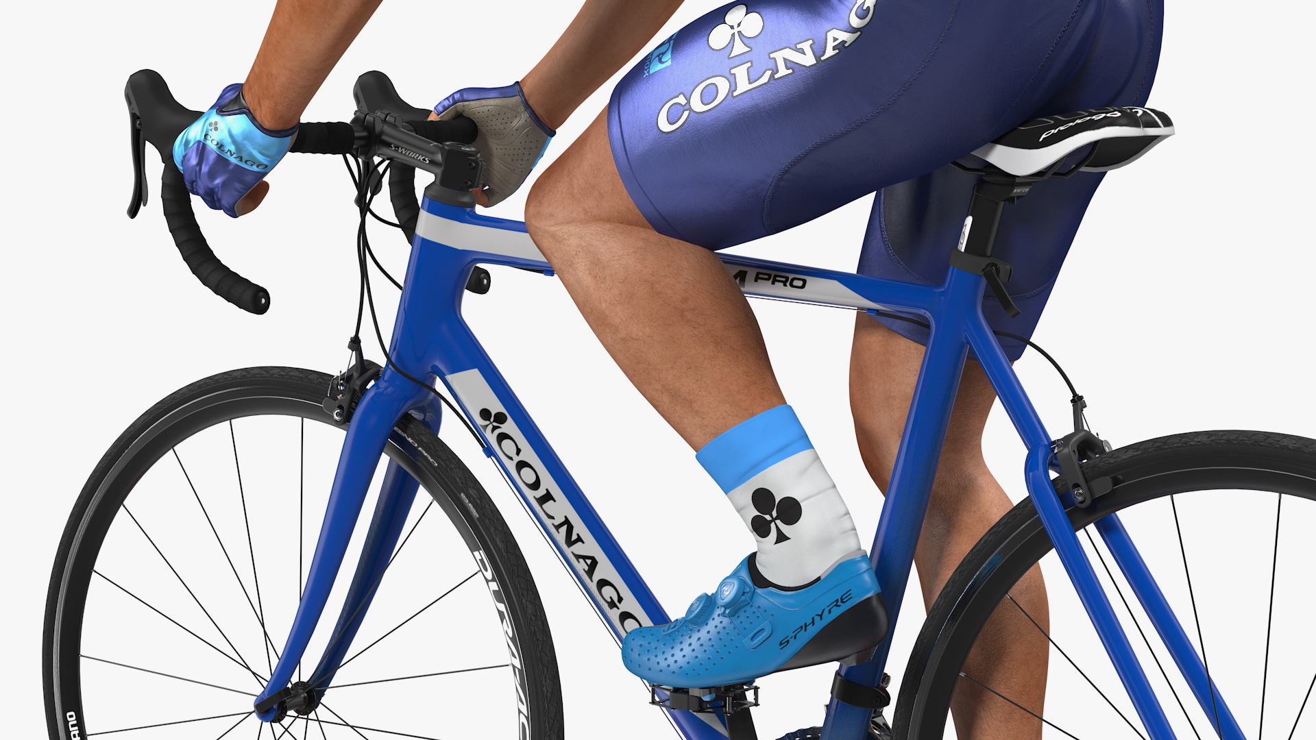 3D model Athlete Cyclist Riding Roller Platform Rigged