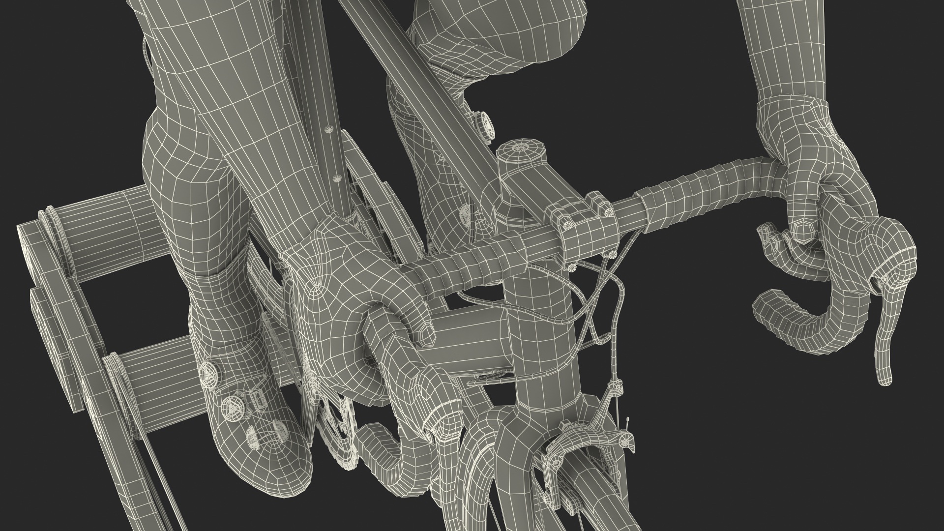3D model Athlete Cyclist Riding Roller Platform Rigged