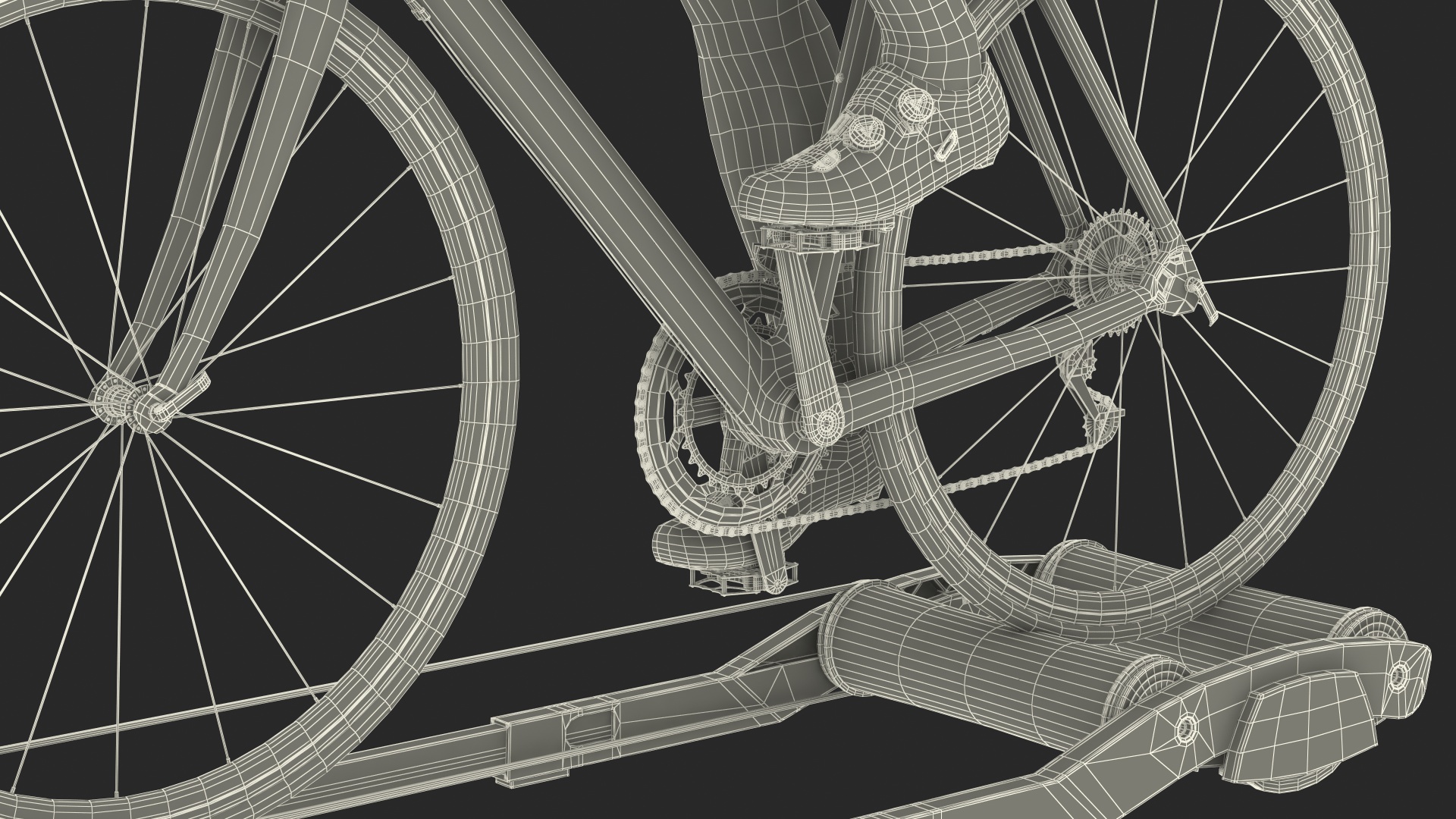 3D model Athlete Cyclist Riding Roller Platform Rigged