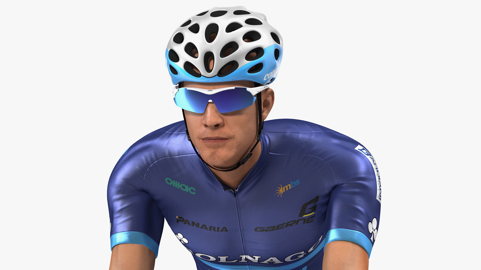 3D model Athlete Cyclist Riding Roller Platform Rigged