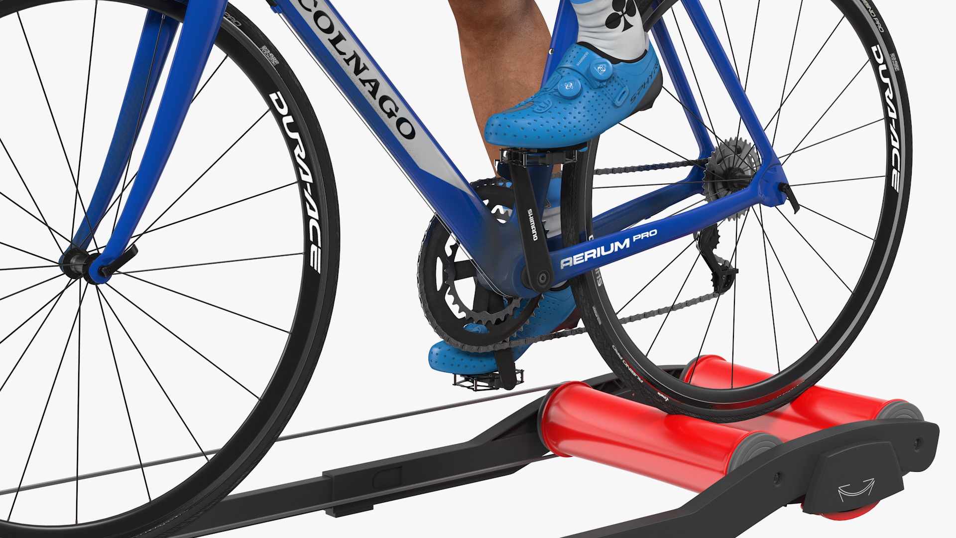 3D model Athlete Cyclist Riding Roller Platform Rigged