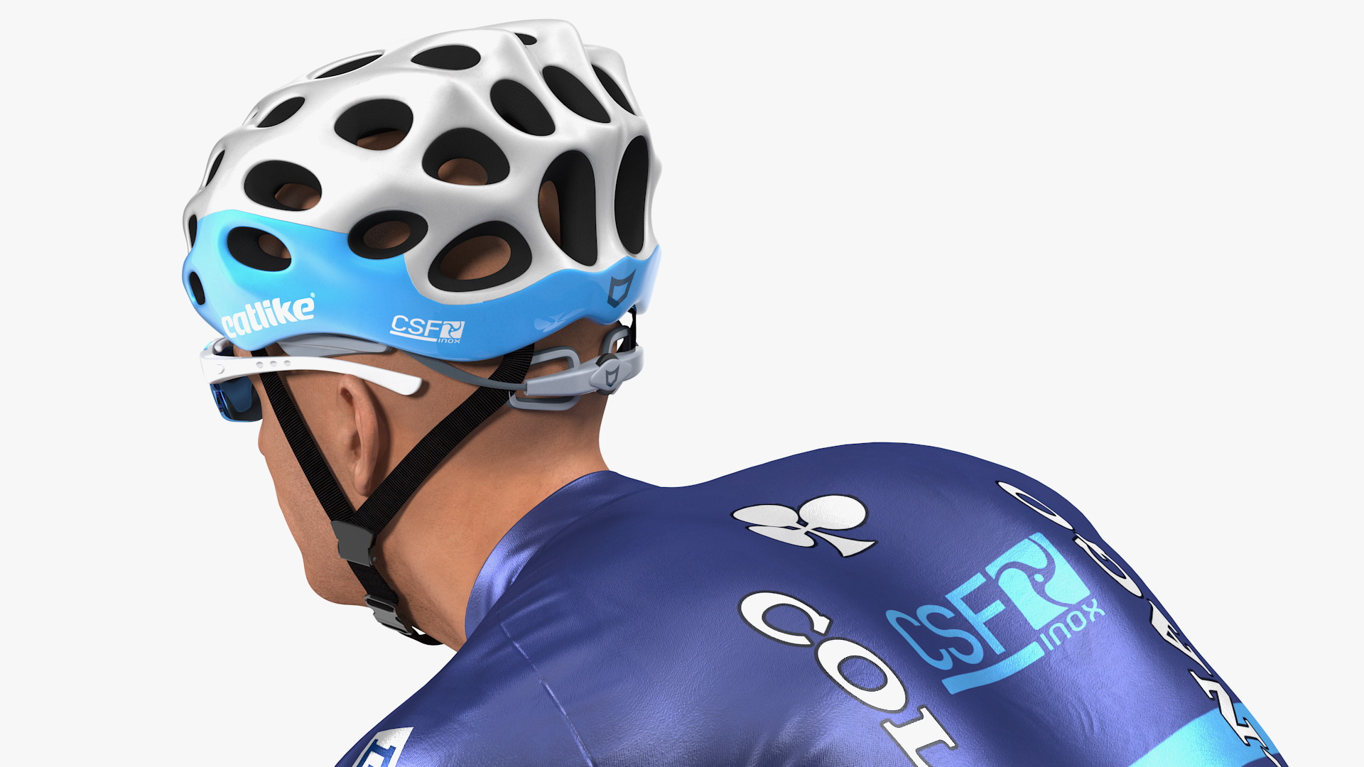 3D model Athlete Cyclist Riding Roller Platform Rigged