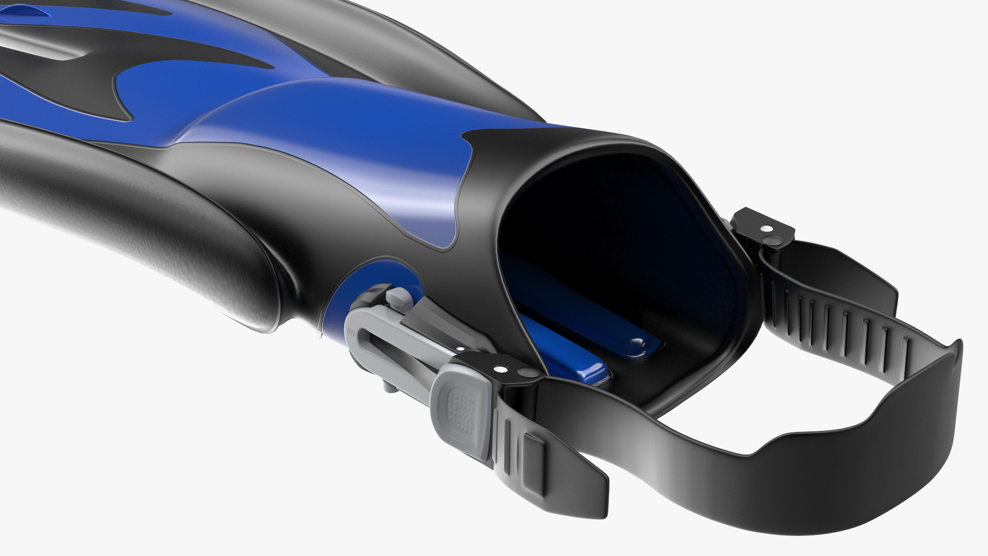 3D Twin Jet Open Heel Split Fin Blue model