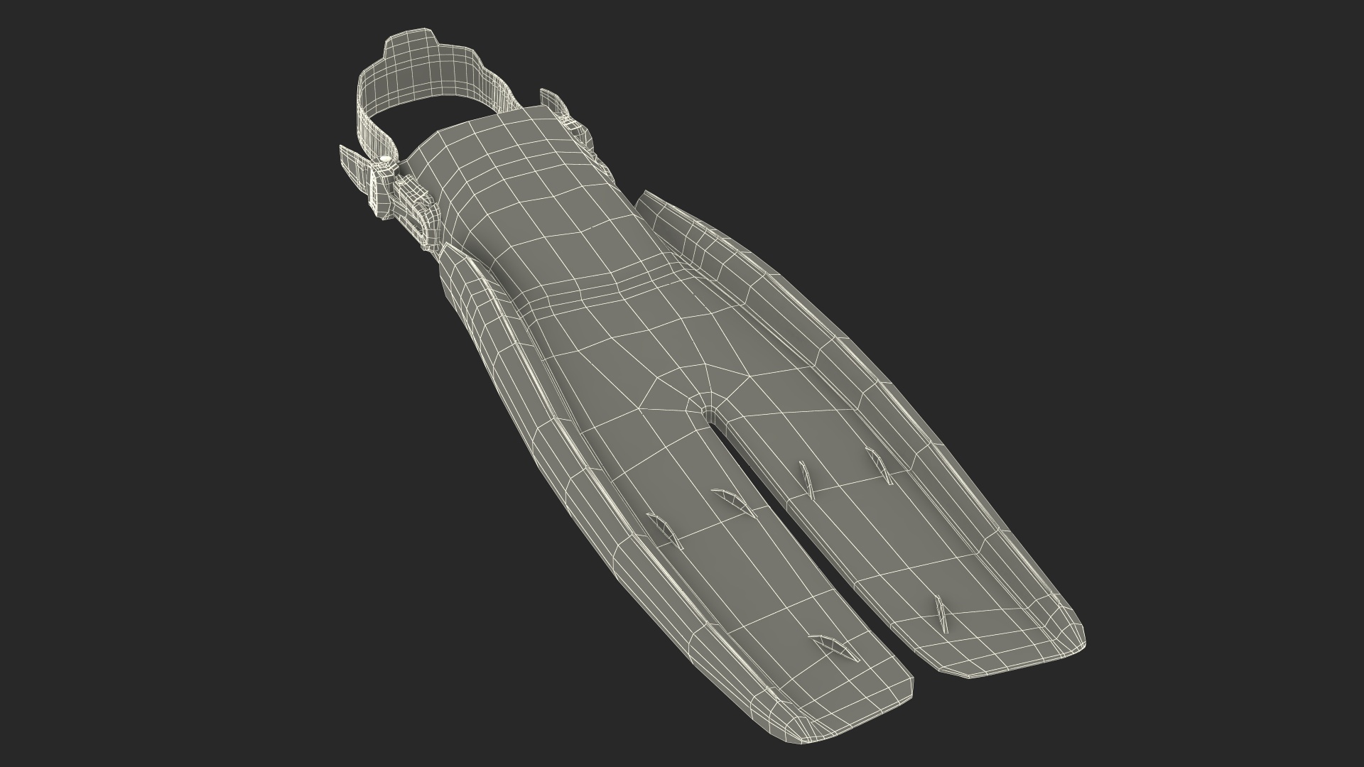 3D Twin Jet Open Heel Split Fin Blue model